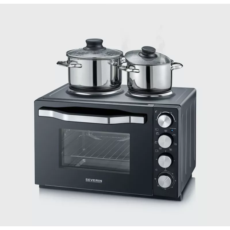 Severin TO 2073 XXL orkaitė skrudintuvė 60 L 2200 W juoda su grilio funkcija