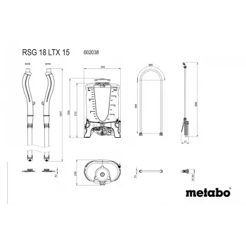 Kuprininis purkštuvas sodui Metabo RSG 18 LTX 15