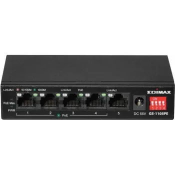 Tinklo jungiklis EDIMAX GS-1105PE 5 prievadų PoE nevaldomas jungiklis