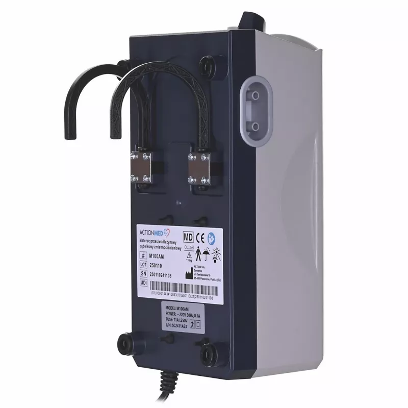 Priešgulinių pragulų burbulinis čiužinys ActionMed M100AM kintamo slėgio, vienvietis PVC 192×82×7 cm, maks. svoris 135 kg