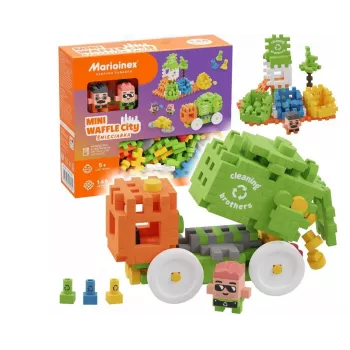 Konstrukciniai blokeliai Marioinex Blocks Waffle mini Šiukšliavežis 14 dalių 903131