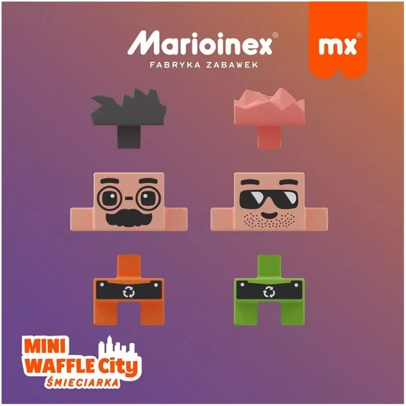 Konstrukciniai blokeliai Marioinex Blocks Waffle mini Šiukšliavežis 14 dalių 903131