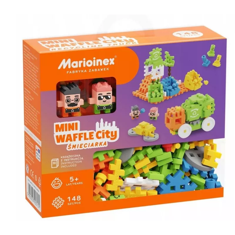 Konstrukciniai blokeliai Marioinex Blocks Waffle mini Šiukšliavežis 14 dalių 903131