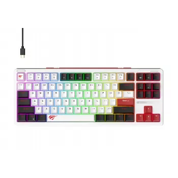 Žaidimų klaviatūra Havit KB902L 80% laidinė USB QWERTY 88 klavišų RGB LED