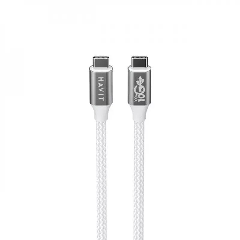 Havit CB6290 USB-C į USB-C laidas 1 m 10 Gbit/s Pilka Balta