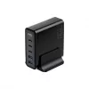 HAVIT Travel Charger UCLE004 EU 140W penkių prievadų GaN įkroviklis juodas
