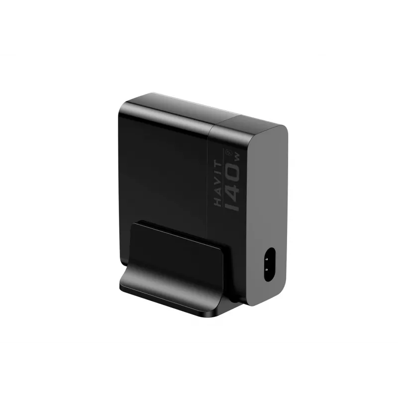 HAVIT Travel Charger UCLE004 EU 140W penkių prievadų GaN įkroviklis juodas