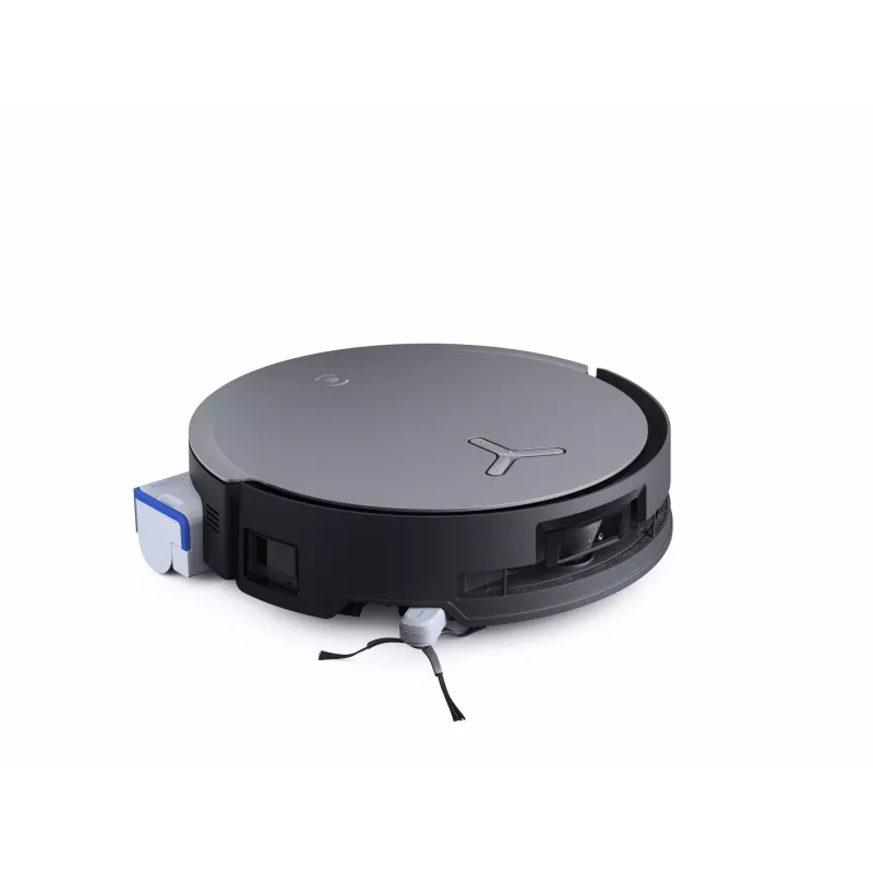 Robotinis dulkių siurblys Ecovacs Deebot X8 Omni — juodas, 5200 mAh baterija, 128 min veikimo laikas, dulkių maišelis 0,22 l, šlapias valymas, automatinė bazinė stotelė