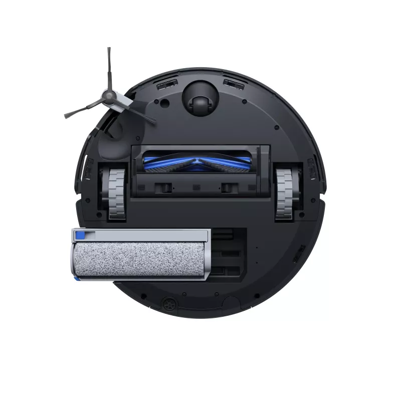 Robotinis dulkių siurblys Ecovacs Deebot X8 Omni — juodas, 5200 mAh baterija, 128 min veikimo laikas, dulkių maišelis 0,22 l, šlapias valymas, automatinė bazinė stotelė