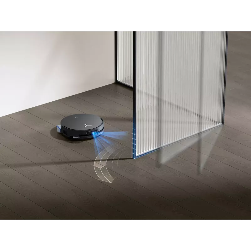 Robotinis dulkių siurblys Ecovacs Deebot X8 Omni — juodas, 5200 mAh baterija, 128 min veikimo laikas, dulkių maišelis 0,22 l, šlapias valymas, automatinė bazinė stotelė