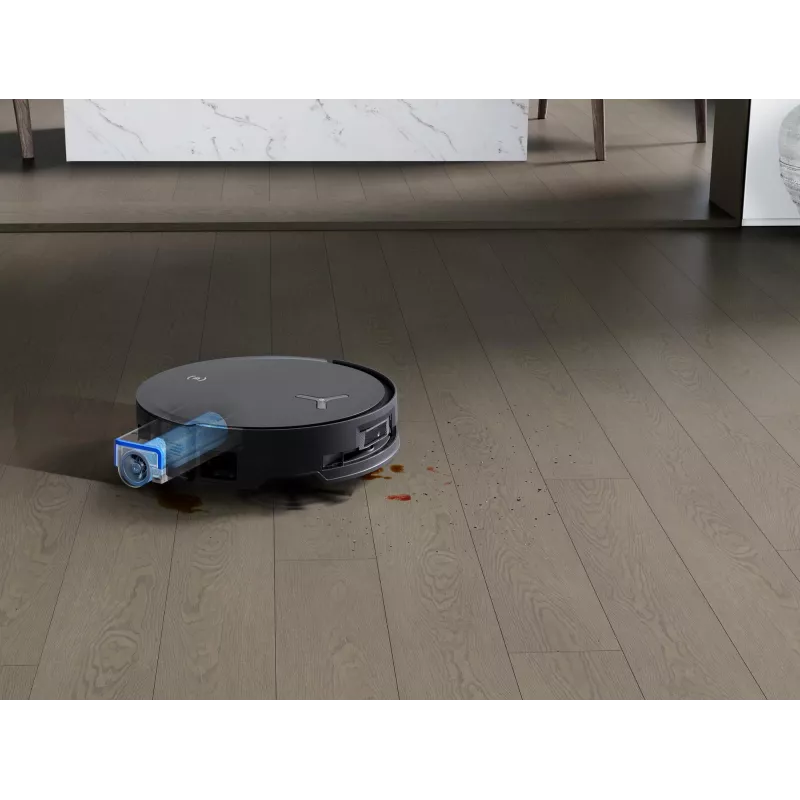 Robotinis dulkių siurblys Ecovacs Deebot X8 Omni — juodas, 5200 mAh baterija, 128 min veikimo laikas, dulkių maišelis 0,22 l, šlapias valymas, automatinė bazinė stotelė