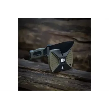 Taktinis peilis 101 INC Model 9242 fiksuotu ašmeniu, nerūdijantis plienas 3Cr13, 120 mm ašmenys, žalia rankena, makštys