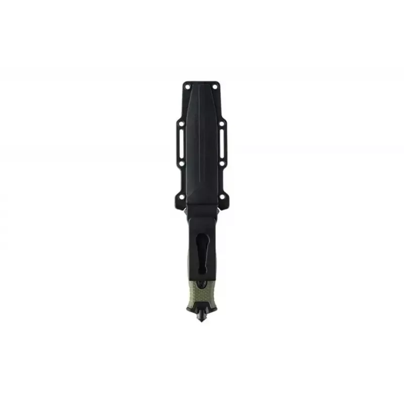 Taktinis peilis 101 INC Model 9242 fiksuotu ašmeniu, nerūdijantis plienas 3Cr13, 120 mm ašmenys, žalia rankena, makštys