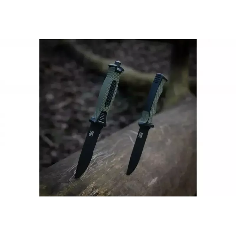 Taktinis peilis 101 INC Model 9242 fiksuotu ašmeniu, nerūdijantis plienas 3Cr13, 120 mm ašmenys, žalia rankena, makštys