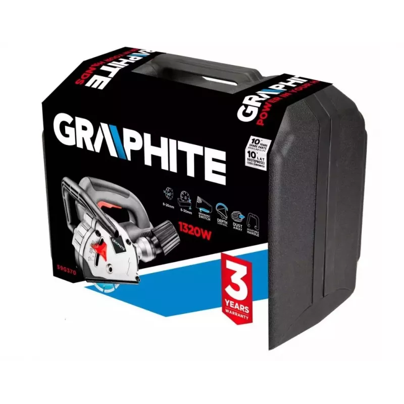 Sienų pjovimo staklės GRAPHITE 59G370, 1320 W, 125 mm diskas