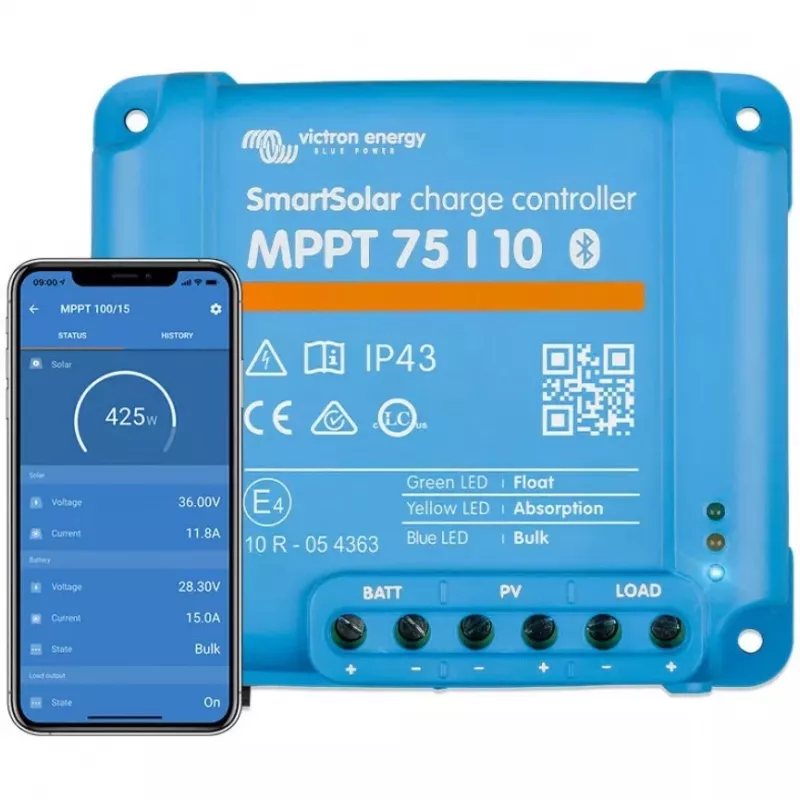 Victron Energy SmartSolar MPPT 75/10 saulės baterijų valdiklis 75V 10A