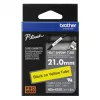 Brother HSe-651E šilumai susitraukiantis vamzdelis, 21 mm x 1,5 m, juodas ant geltono
