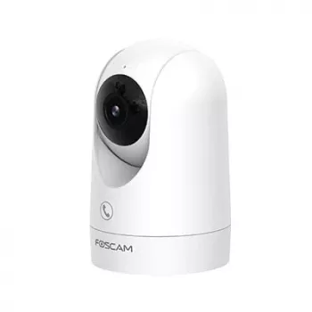 IP stebėjimo kamera Foscam R8M balta – 8 MP 4K (3840×2160), 2,8 mm stiklinis objektyvas, 350° horizontaliai / 150° vertikaliai, 2,4G/5G Wi‑Fi, microSD iki 256 GB