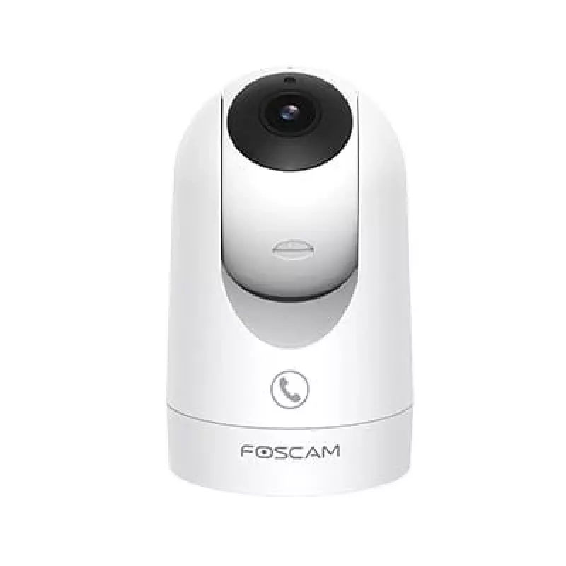 IP stebėjimo kamera Foscam R8M balta – 8 MP 4K (3840×2160), 2,8 mm stiklinis objektyvas, 350° horizontaliai / 150° vertikaliai, 2,4G/5G Wi‑Fi, microSD iki 256 GB