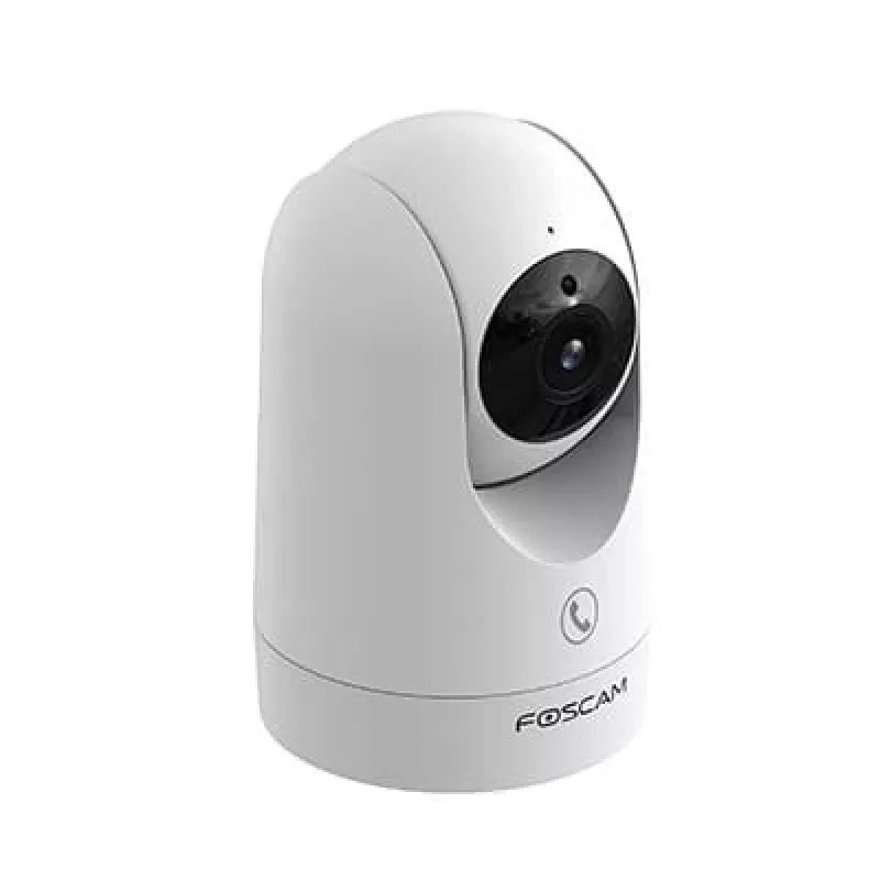 IP stebėjimo kamera Foscam R8M balta – 8 MP 4K (3840×2160), 2,8 mm stiklinis objektyvas, 350° horizontaliai / 150° vertikaliai, 2,4G/5G Wi‑Fi, microSD iki 256 GB