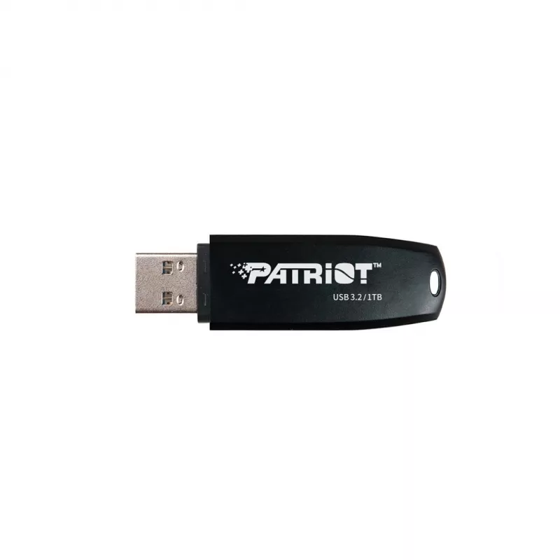 USB atmintukas PATRIOT PSF1TBXRB3U 1 TB, USB 3.2 Gen 1 Type-A, skaitymas 80 MB/s, kišeninis plastikinis korpusas, raktų pakabukas, juodas