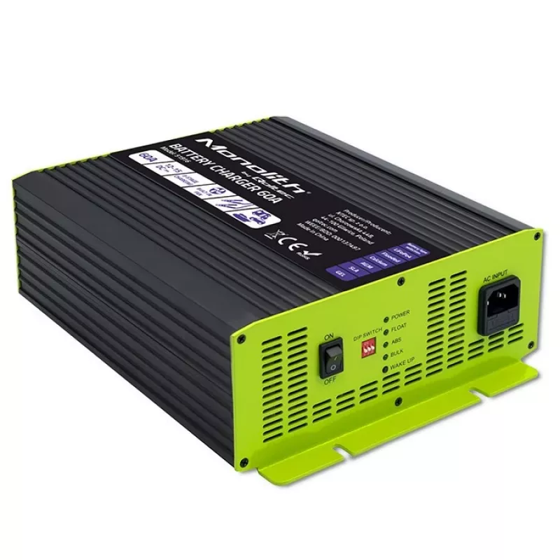 Baterijų įkroviklis QOLTEC 51916 60A 12V, skirtas LiFePO4, AGM, GEL, SLA akumuliatoriams