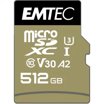 Atminties kortelė Emtec 512GB MicroSDXC UHS-I ECMSDM512GXC10SP
