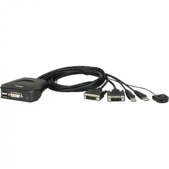 Aten 2 prievadų USB DVI KVM jungiklis su nuotoliniu prievadų parinkikliu