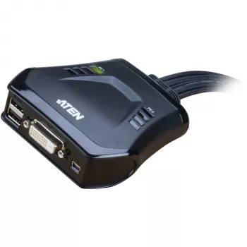 Aten 2 prievadų USB DVI KVM jungiklis su nuotoliniu prievadų parinkikliu