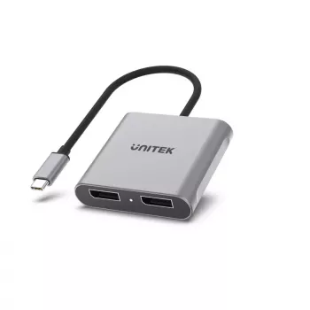 UNITEK V1404A 0.15 m USB-C į 2x DisplayPort vaizdo adapteris