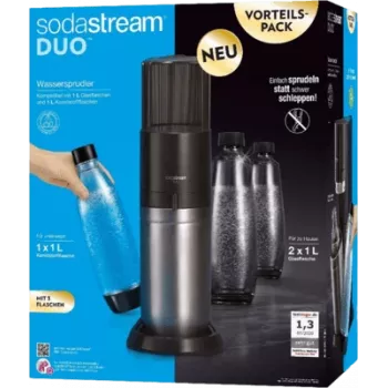 Gazuotas vandens gamintojas SODASTREAM DUO Black nerūdijantis plienas – namų gazuoto vandens sistema