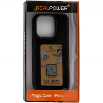 Dėklas RealPower 504408, skirtas iPhone 16 Pro Max 17,5 cm, juodas