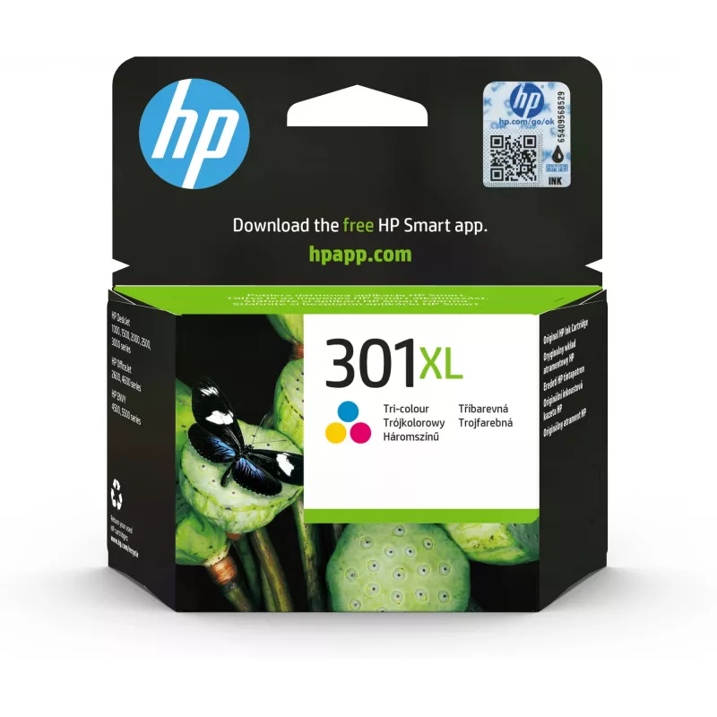 HP 301XL spalvota rašalo kasetė (blister) DesignJet 1050 All-in-One spausdintuvui