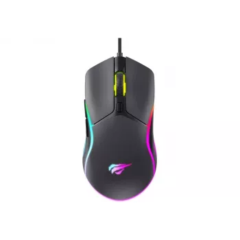 Havit MS1038 žaidimų pelė juoda Ambidextrinė USB 8000 DPI 7 mygtukai