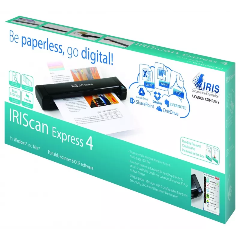 I.R.I.S. IRIScan Express 4 lakštinis skaitytuvas 1200 x 1200 DPI A4 juodas