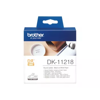 Etikečių ritinėlis Brother DK-11218 (baltas, apvalus, 24 mm, 1000 vnt.)