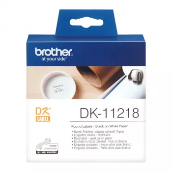 Etikečių ritinėlis Brother DK-11218 (baltas, apvalus, 24 mm, 1000 vnt.)
