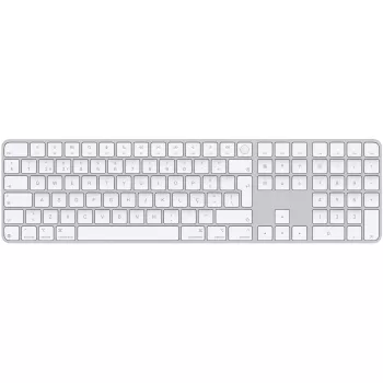 APPLE Magic Keyboard su Touch ID ir skaitmenine klaviatūra, skirta „Mac“ kompiuteriams su „Apple“ siliciumi – portugališkas išdėstymas, balti klavišai