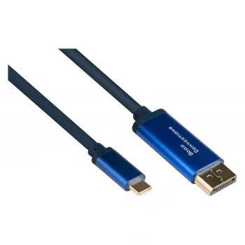 Alcasa 4812-CSF010B 1 m adapterio laidas USB-C – DisplayPort, vyriškas – vyriškas, tiesus
