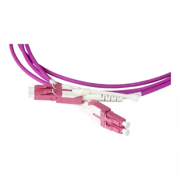 Šviesolaidinis jungiamasis laidas LWL Duplex OM4 (50/125) LC/LC, UNIBOOT, LSZH, reversinis poliškumas, atlaisvinimo skirtukas, 10 m, Good Connections® (LW-U810LC4)