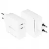 Good Connections GC USB greitasis įkroviklis 140W GaN technologija, 2x USB-C, PD 3.1, QC 5.0, PPS baltas