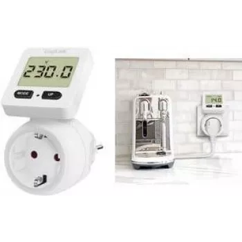 LogiLink Energijos sąnaudų matuoklis su 180° pasukamu ekranu baltas
