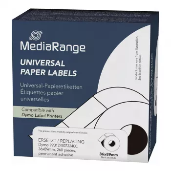 MediaRange MRDY99012 daugiafunkciniai popieriniai lipdukai 36x89mm 260 vnt