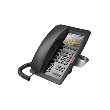 IP telefonas Fanvil H5 Juodas – 3,5 colio LCD (480×320), Fast Ethernet, VxWorks, laidinis ragelis