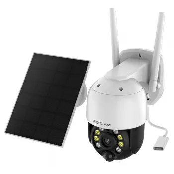 IP stebėjimo kamera Foscam B4 Dome 4 MP (2560×1440), Wi‑Fi 2.4 GHz, IP65, Saulės baterija + Akumuliatorius 5000 mAh, 355° pasukimas, 90° pakreipimas