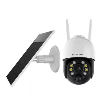 IP stebėjimo kamera Foscam B4 Dome 4 MP (2560×1440), Wi‑Fi 2.4 GHz, IP65, Saulės baterija + Akumuliatorius 5000 mAh, 355° pasukimas, 90° pakreipimas