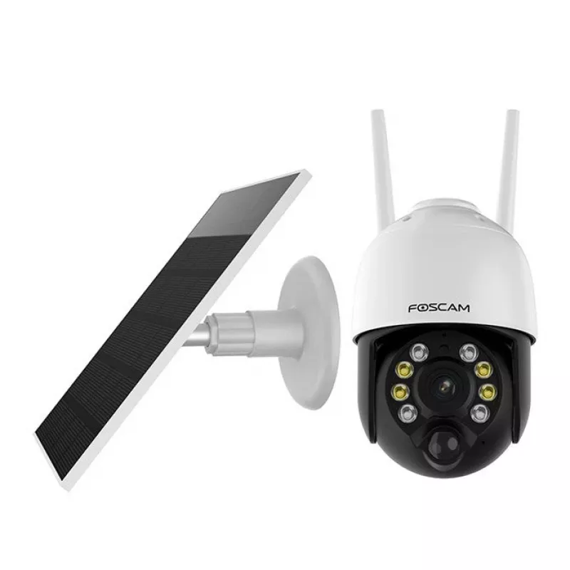 IP stebėjimo kamera Foscam B4 Dome 4 MP (2560×1440), Wi‑Fi 2.4 GHz, IP65, Saulės baterija + Akumuliatorius 5000 mAh, 355° pasukimas, 90° pakreipimas