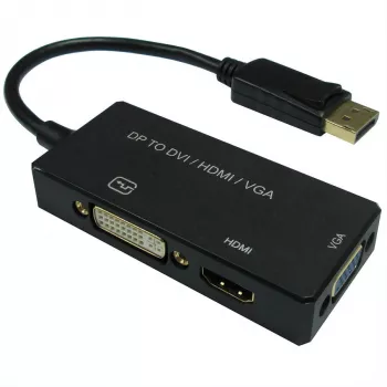 12993153, 0,1 m, DisplayPort, VGA D-Sub + HDMI + DVI, Kištukas, Lizdas, Tiesus