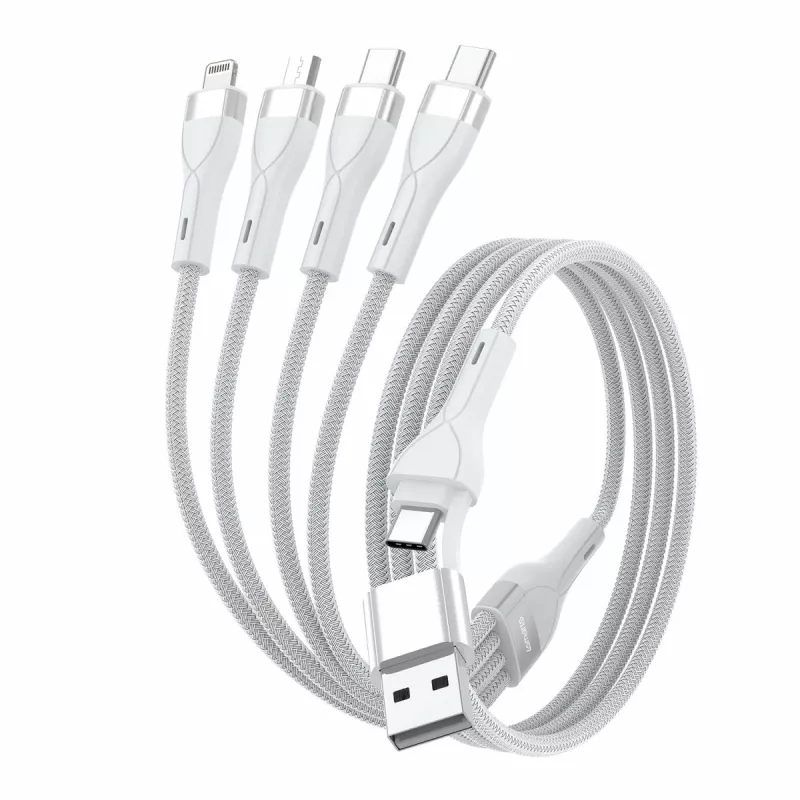 4smarts 541024 USB kabelis 1,2 m USB A / USB C / Micro USB / Lightning baltas (541024)