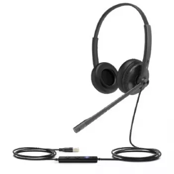 Yealink UH34 Lite Dual UC ausinės – ant ausų, laidinės, USB, juodos – suderinamos su Yealink SIP-T43, T46, T48, T53, T54, T57, VP59, T58, VP59